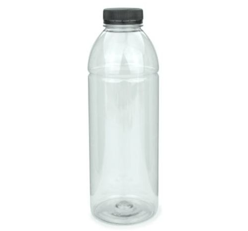 1000ml PET Flasche transparent mit wiederverschliessbarem Deckel - Citronella Catering