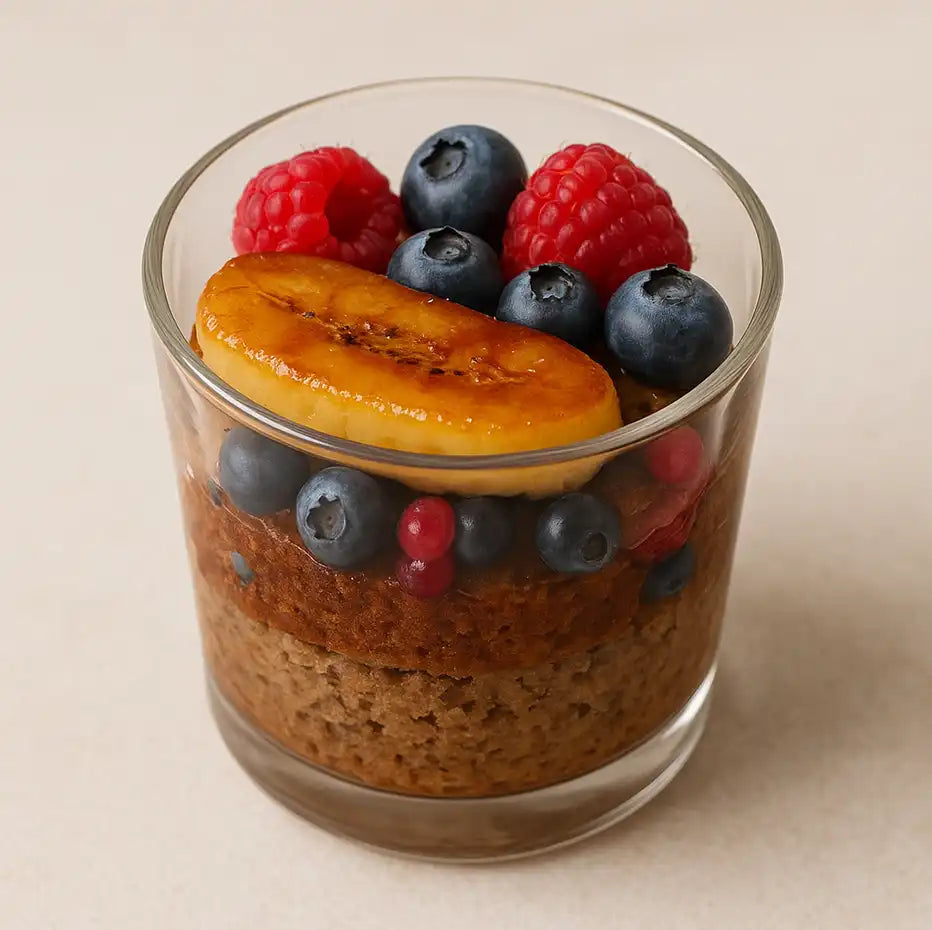 Sweet cup - karamelisierte Banane auf Bananenbrot
