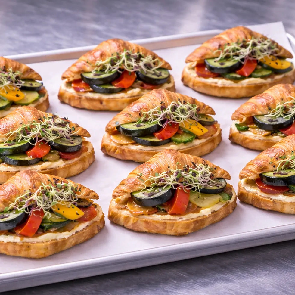 mini Croissant Gegrilltes Gemüse und Humus 12 Portionen