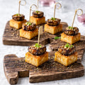 Spieß - Pan Asia Spieß mit crispy Tofu, Aubergine und Soja-Ingwer-Knoblauch-Marinade 20 Portionen