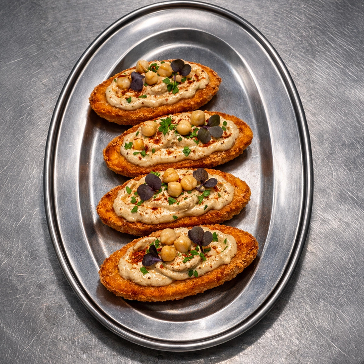 Kartoffelrösti -  mit Trüffel Hummus befühltes Kartoffelschiffchen 20 Portionen