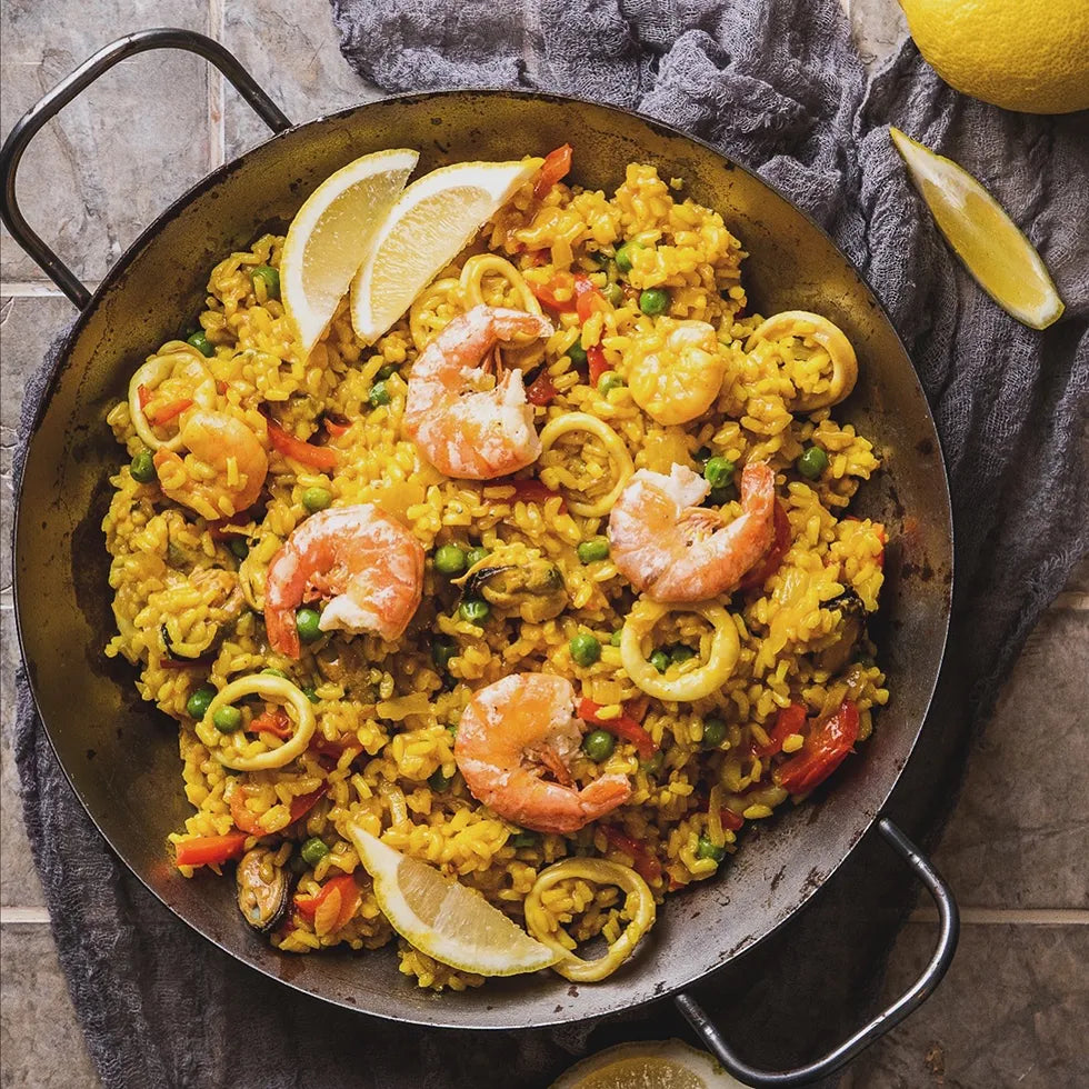 Buffet hot - Paella mit Hähnchen und Meeresfrüchten x 12 Portionen